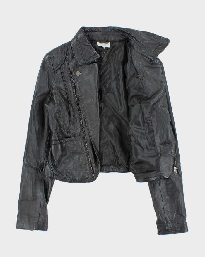 Vintage Y2k 00s Costa Blanca Leather Cropped Biker Jacket - M