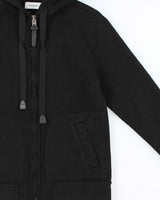 Vintage Coach Women's Wool Oversized Leather Detailed Hooded Jacket - S