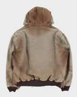 Vintage Carhartt Quilt Lined Active Distressed Hooded Workwear Jacket - L