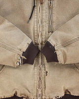 Vintage Carhartt Quilt Lined Active Distressed Hooded Workwear Jacket - L