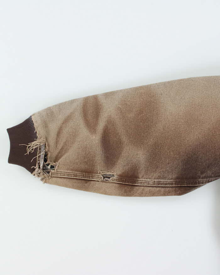 Vintage Carhartt Quilt Lined Active Distressed Hooded Workwear Jacket - L