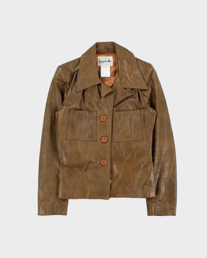 Vintage 1970s Margaret Godfrey For Bagatelle Belted Women's Leather Jacket - S