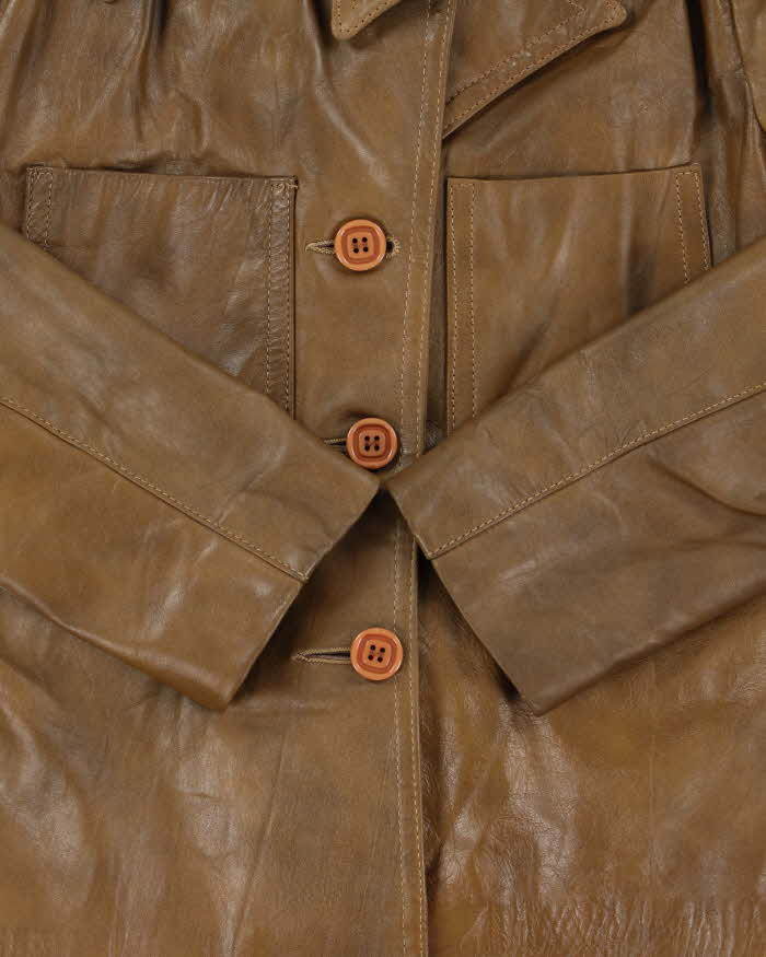 Vintage 1970s Margaret Godfrey For Bagatelle Belted Women's Leather Jacket - S