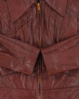 Vintage 1970s Mahogany Cropped Women's Leather Jacket - S