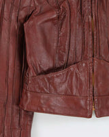 Vintage 1970s Mahogany Cropped Women's Leather Jacket - S
