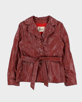 Vintage 1970s Berman's Belted Women's Leather Jacket - M