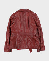 Vintage 1970s Berman's Belted Women's Leather Jacket - M