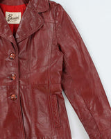 Vintage 1970s Berman's Belted Women's Leather Jacket - M