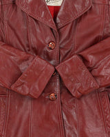 Vintage 1970s Berman's Belted Women's Leather Jacket - M