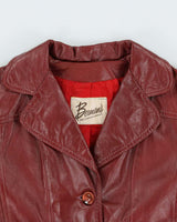 Vintage 1970s Berman's Belted Women's Leather Jacket - M
