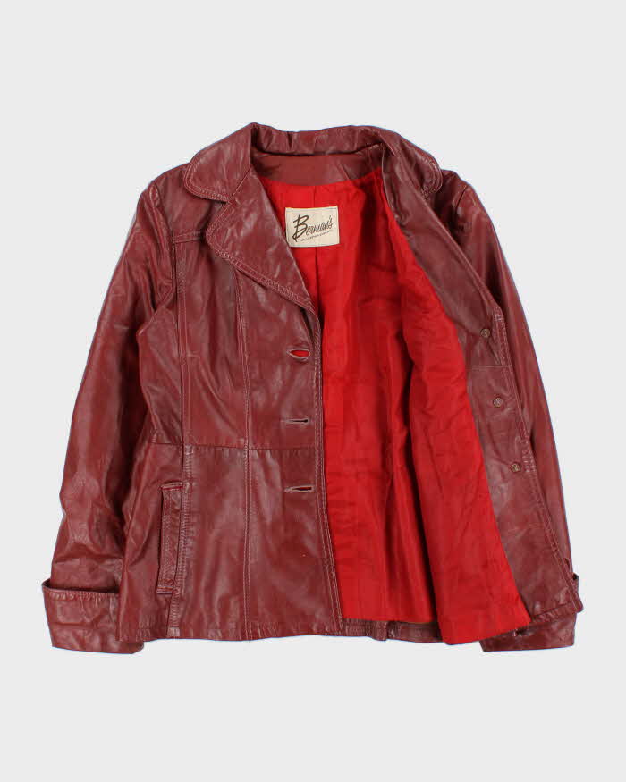 Vintage 1970s Berman's Belted Women's Leather Jacket - M