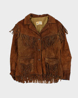 Vintage 1970s Simco Women's Western Suede Tassel Jacket - XL