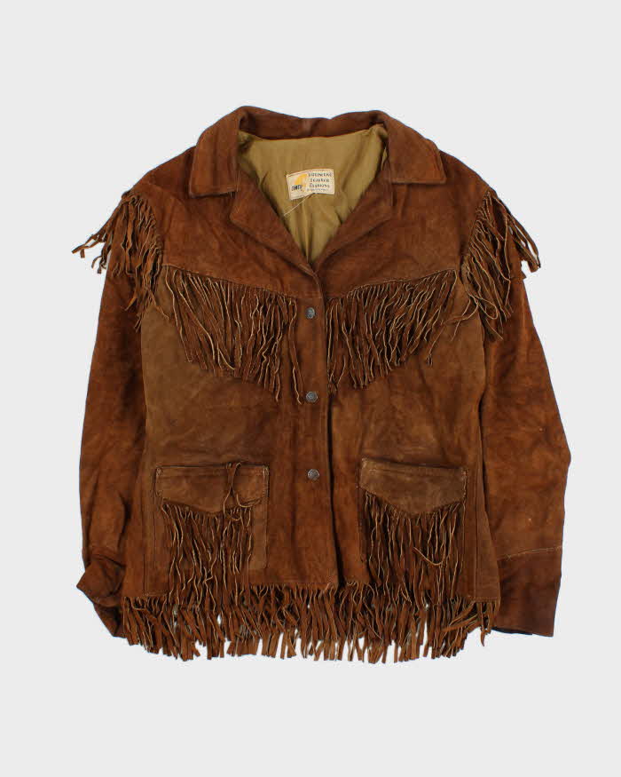 Vintage 1970s Simco Women's Western Suede Tassel Jacket - XL