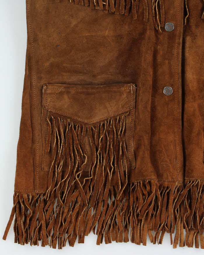 Vintage 1970s Simco Women's Western Suede Tassel Jacket - XL