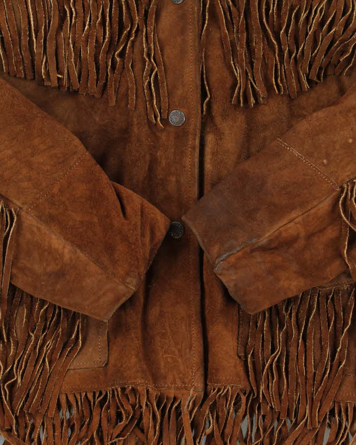 Vintage 1970s Simco Women's Western Suede Tassel Jacket - XL