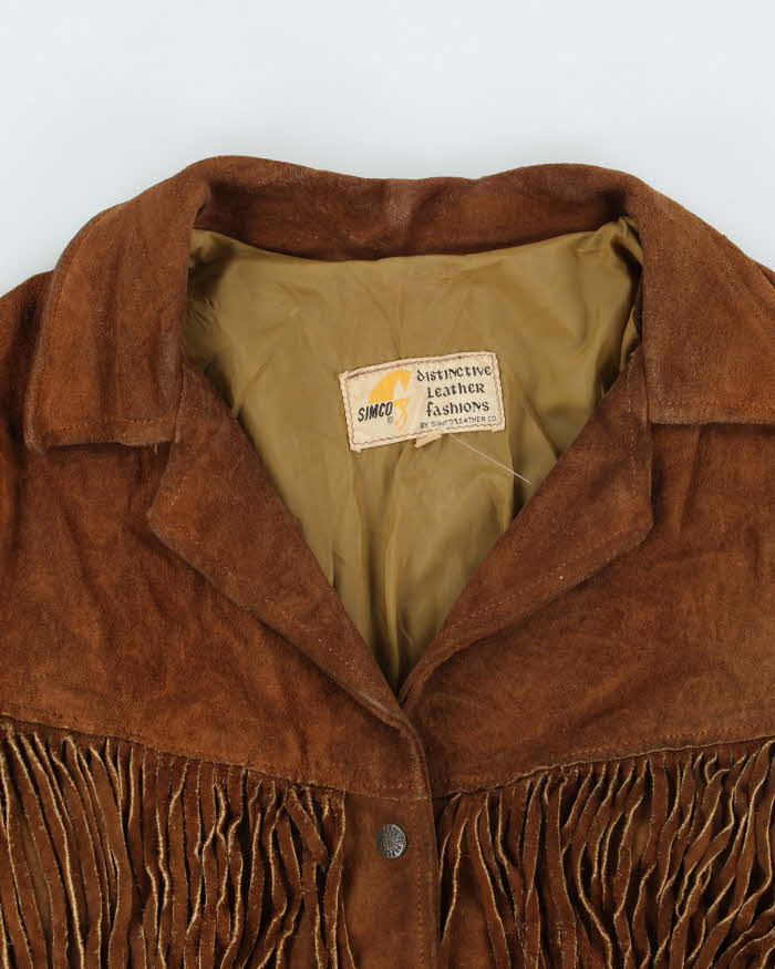 Vintage 1970s Simco Women's Western Suede Tassel Jacket - XL