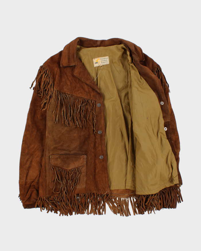 Vintage 1970s Simco Women's Western Suede Tassel Jacket - XL