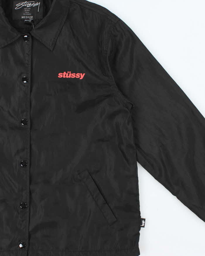 Vintage Stussy Women's Graphic Logo Coach Jacket - M