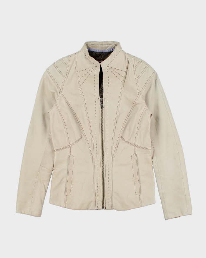 Vintage Y2K 00s Danier Contrast Stitch Women's Leather Jacket - XS
