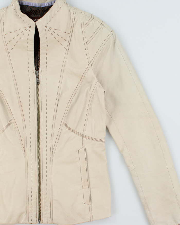 Vintage Y2K 00s Danier Contrast Stitch Women's Leather Jacket - XS