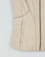 Vintage Y2K 00s Danier Contrast Stitch Women's Leather Jacket - XS