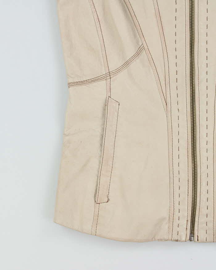 Vintage Y2K 00s Danier Contrast Stitch Women's Leather Jacket - XS
