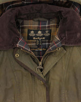 Vintage Barbour Bower Original Tartan Women's Wax Cotton Hooded Jacket - S