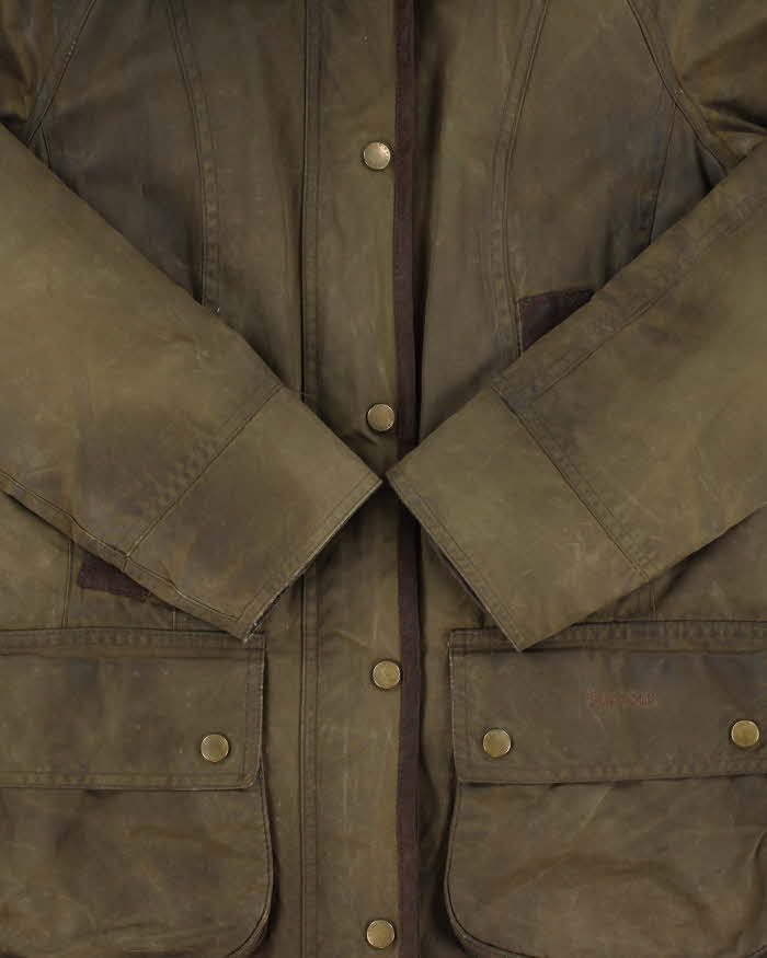 Vintage Barbour Bower Original Tartan Women's Wax Cotton Hooded Jacket - S