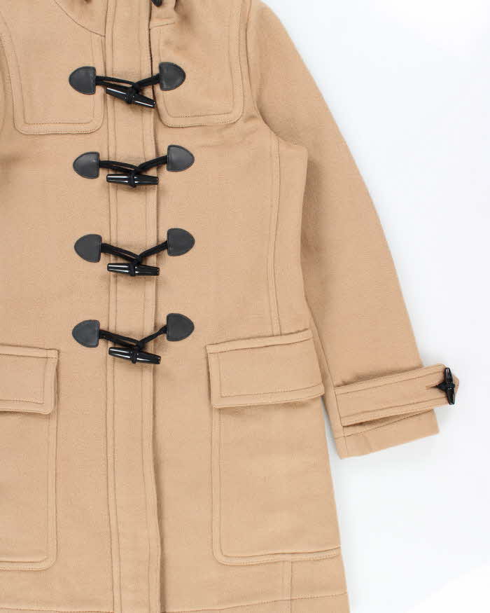 Vintage Y2K 00s Burberry Brit Cashmere Wool Blend Nova Check Lined Women's Duffle Coat - M