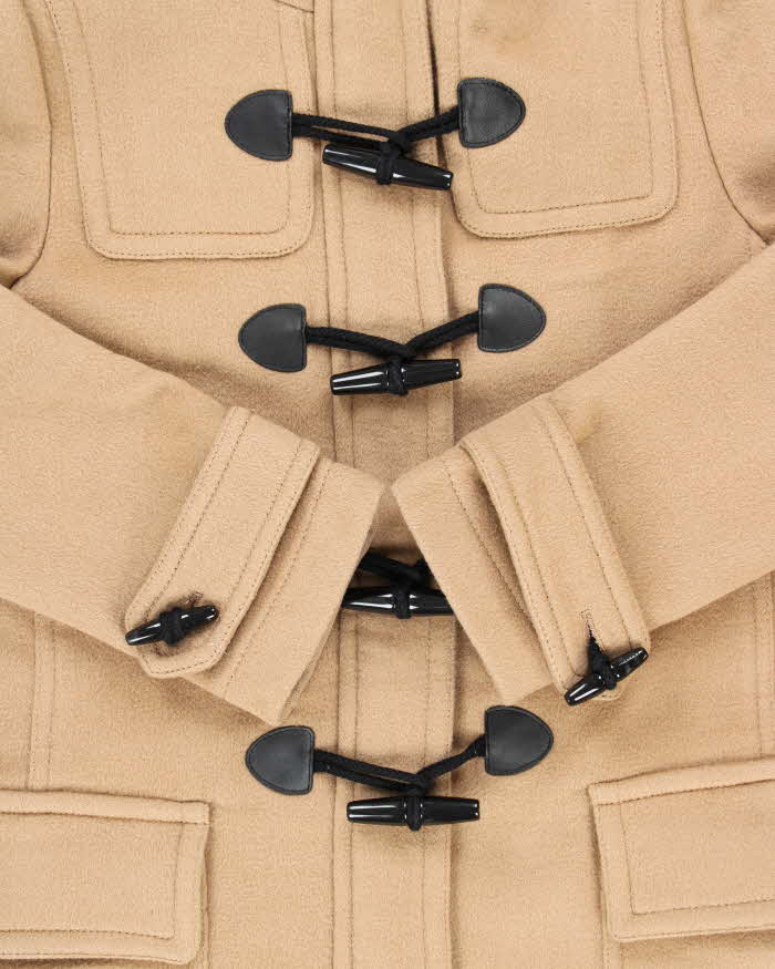 Vintage Y2K 00s Burberry Brit Cashmere Wool Blend Nova Check Lined Women's Duffle Coat - M