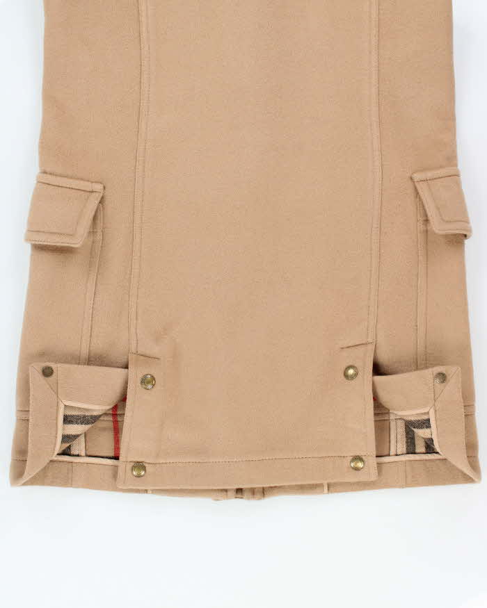 Vintage Y2K 00s Burberry Brit Cashmere Wool Blend Nova Check Lined Women's Duffle Coat - M