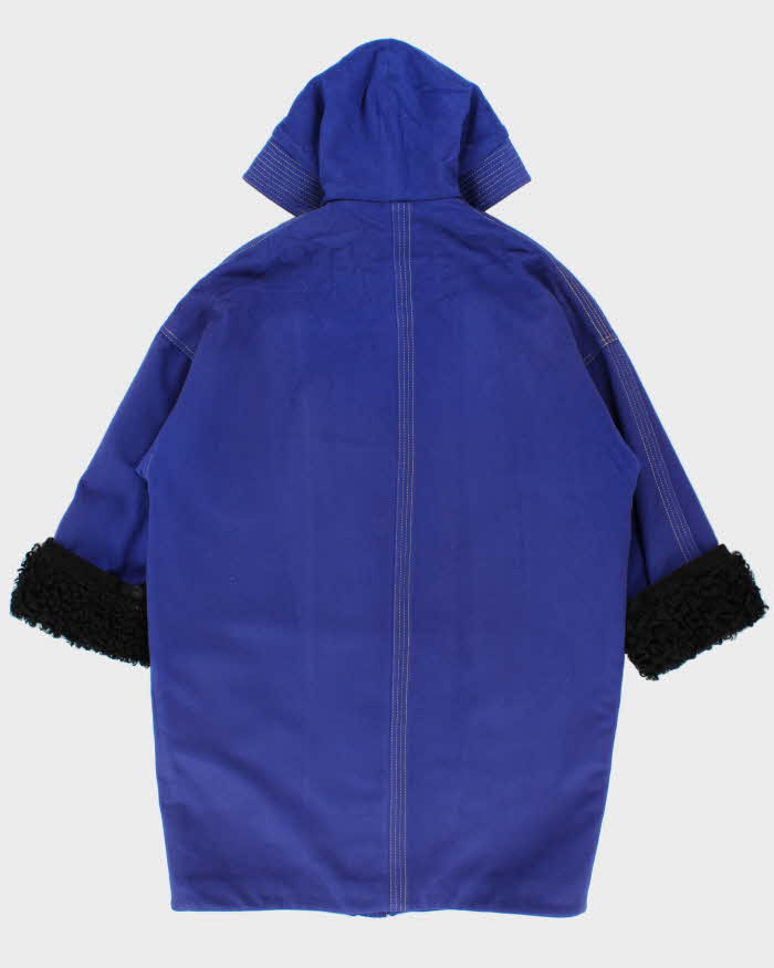 Vintage Autumn 1994 Collection Gianni Versace Couture Cashmere & Astrakhan Medusa Toggle Oversized Women's Duffle Coat - S
