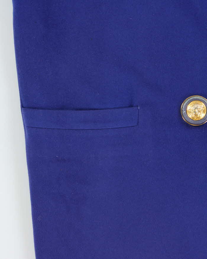 Vintage Autumn 1994 Collection Gianni Versace Couture Cashmere & Astrakhan Medusa Toggle Oversized Women's Duffle Coat - S