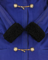Vintage Autumn 1994 Collection Gianni Versace Couture Cashmere &amp; Astrakhan Medusa Toggle Oversized Women's Duffle Coat - S