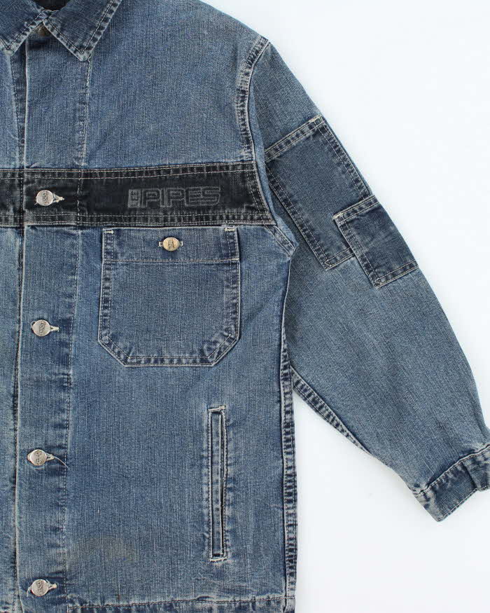 Vintage 1990s Lee Pipes Women's Skatewear Denim Jacket - M