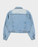 Vintage 1990s Zana Di Light Wash Women's Cropped Denim Jacket - L