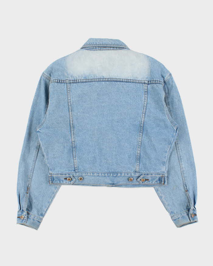 Vintage 1990s Zana Di Light Wash Women's Cropped Denim Jacket - L