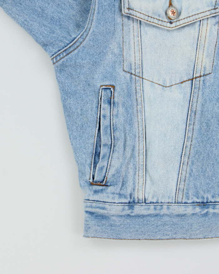Vintage 1990s Zana Di Light Wash Women's Cropped Denim Jacket - L