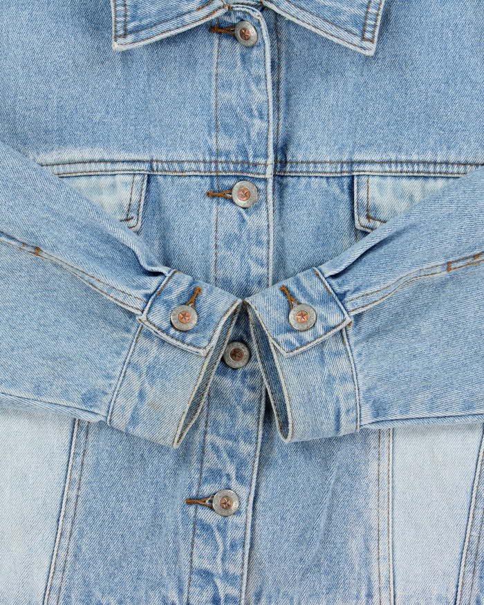Vintage 1990s Zana Di Light Wash Women's Cropped Denim Jacket - L