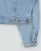 Vintage 1990s Zana Di Light Wash Women's Cropped Denim Jacket - L