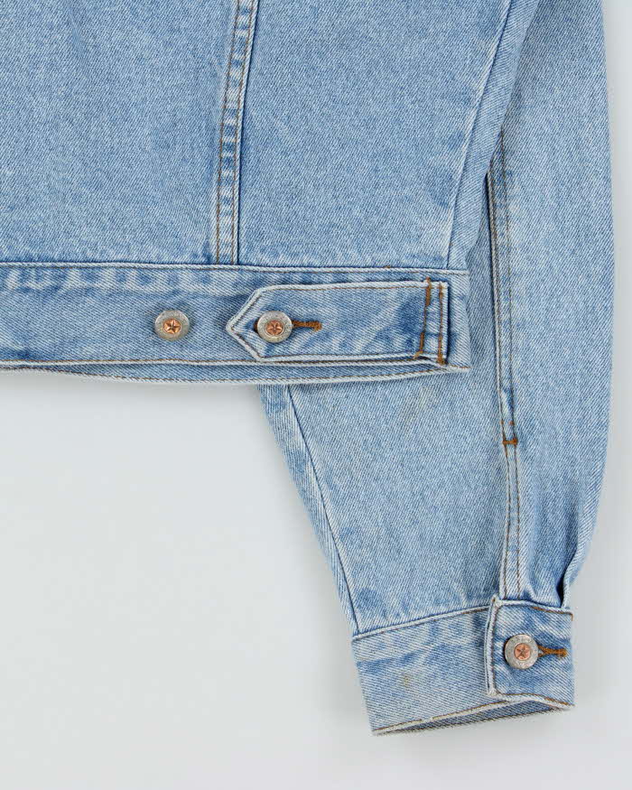 Vintage 1990s Zana Di Light Wash Women's Cropped Denim Jacket - L