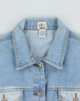 Vintage 1990s Zana Di Light Wash Women's Cropped Denim Jacket - L