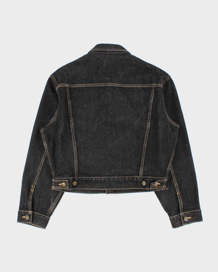 Vintage Y2K 00s Fittz Japan Women's Cropped Raw Denim Jacket - L