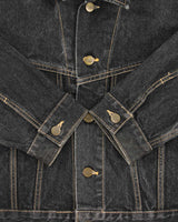 Vintage Y2K 00s Fittz Japan Women's Cropped Raw Denim Jacket - L
