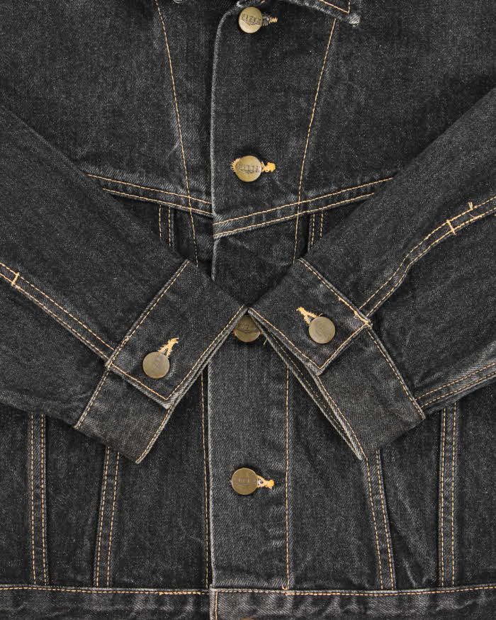 Vintage Y2K 00s Fittz Japan Women's Cropped Raw Denim Jacket - L
