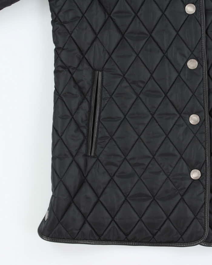 Vintage Y2K 00s Coach Signature C Lined Leather Trim Quilted Women's Riding Jacket - S
