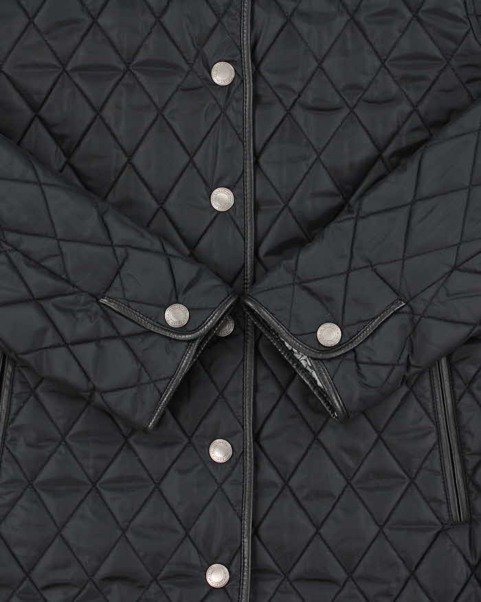 Vintage Y2K 00s Coach Signature C Lined Leather Trim Quilted Women's Riding Jacket - S