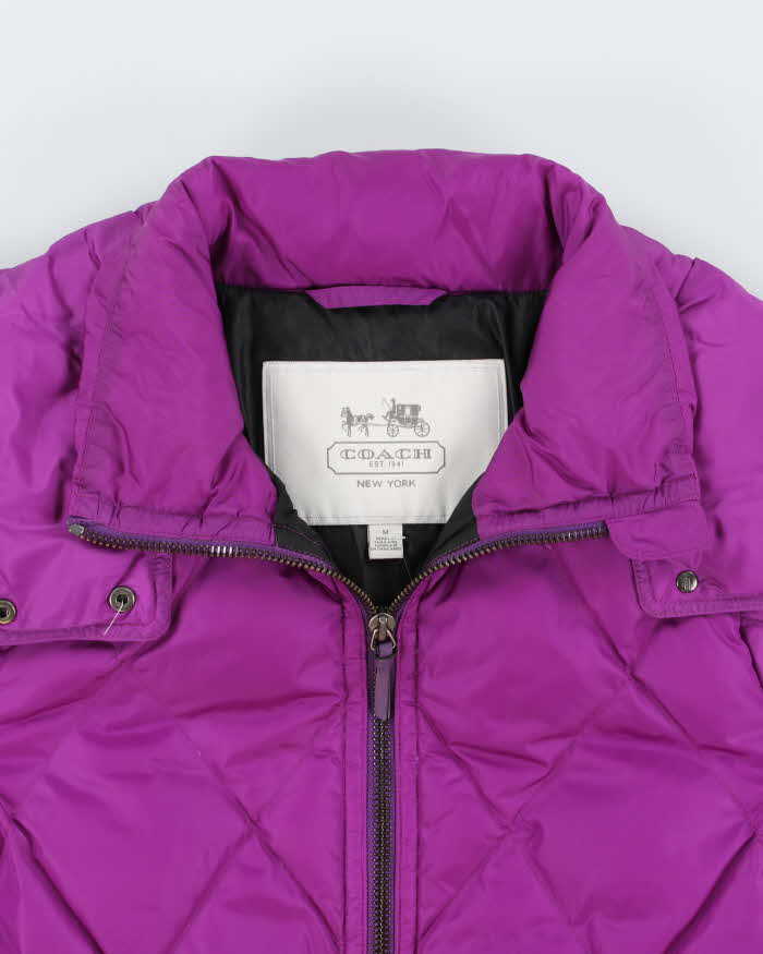 Vintage Coach Down Fill Diamond Quilted Women's Puffer Jacket - M