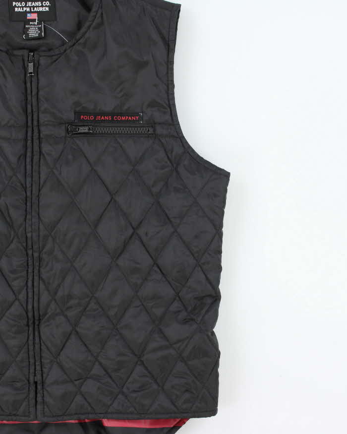 Vintage Y2K 00s Polo Jeans Ralph Lauren Women's Quilted Tactical Gilet - M