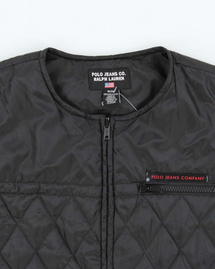 Vintage Y2K 00s Polo Jeans Ralph Lauren Women's Quilted Tactical Gilet - M